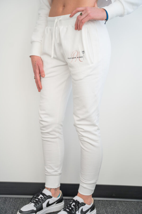 Platinum Aloré white jogger sweat pants - 38% OFF